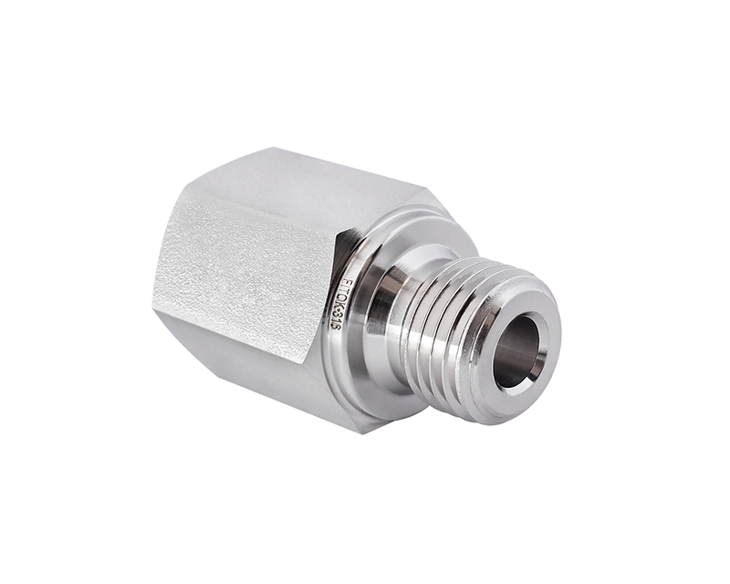 316 SS, FITOK 6 Series Pipe Fitting, Adapter, 3/4 Female NPT × 3/4 Male ISO Parallel Thread(RS)