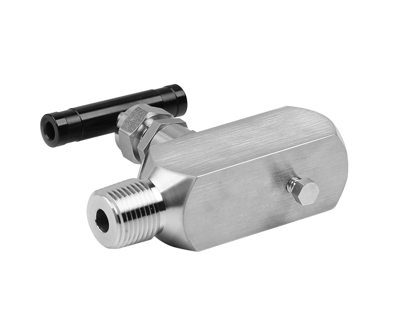 316 SS, GV Series Ball Tip Gauge Valve, Miniature Type, 1/2 Male NPT × 1/2 Female NPT × 1/2 Female NPT, PTFE Packing, 6000psig(414bar), -65°F to 450°F(-54°C to 232°C)