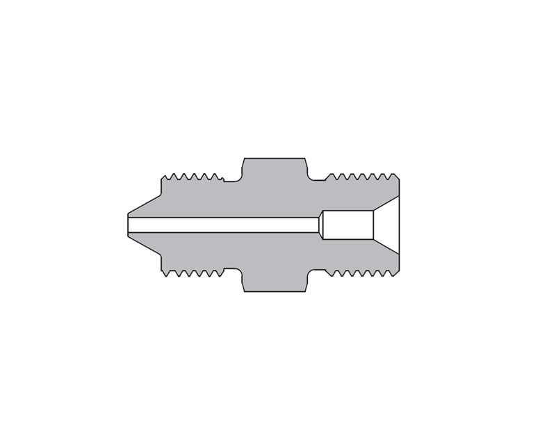 316 SS, FITOK AMH Series Adapter Fitting, Male to Male, 1/4" Male 60 Series High Pressure Coned and Threaded Connection × 1-12 Male Type"M"