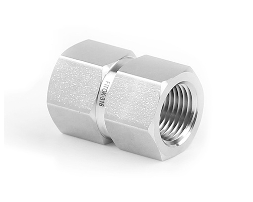 [B-PCG-RG12-RT8] Hex Coupling, Brass, 3/4in. (F)BSPP(ISO Parallel Thread, RG Gasket) x 1/2in. (F)BSPT