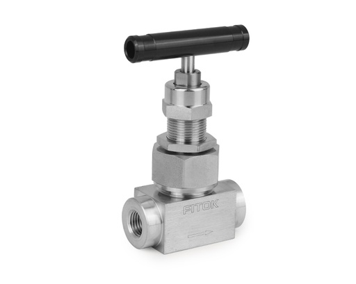 [NUSS-FNS6-8] 316 SS, NU Series Needle Valve, Union Bonnet, 3/8 Female NPT, PTFE Packing, 6000psig(414bar), -65°F to 450°F(-54°C to 232°C), 0.25" Orifice