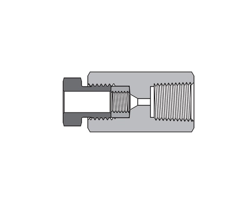 [SS-FFC-MF6-FNS12] 316 SS, FITOK AMH Series Adapter Fitting, Female to Female, 3/8" Female 20M Series Medium Pressure Coned and Threaded Connection × 3/4 Female NPT